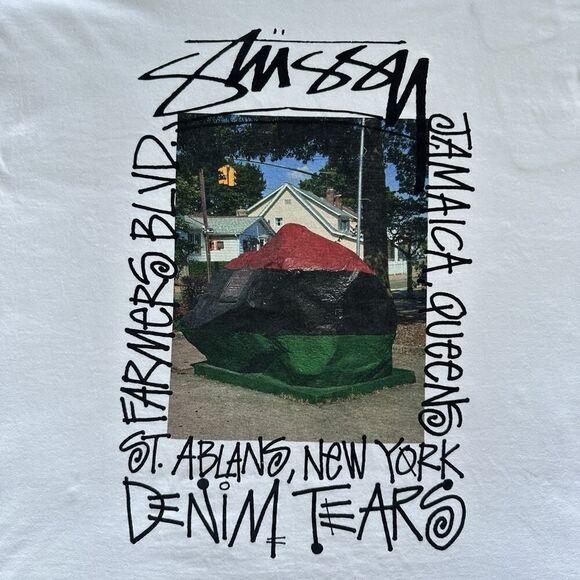 Stussy X Denim Tears Shirt Mens XL Farmers Blvd Tee Streetwear NY Queens Jamaica - Picture 3 of 9